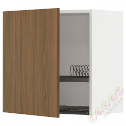 ⭐METOD⭐Навесной шкаф с сушилкой для посуды, белый/Tistorp подражаниеacja коричневыйowego орехa, 60x60 cm⭐ИКЕА-39519633