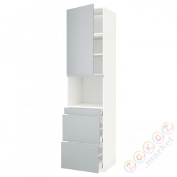 ⭐METOD / MAXIMERA⭐Обувь для микрокомбо дверь/3шу, белый/Veddinge Серый, 60x60x240 cm⭐ИКЕА-79465341