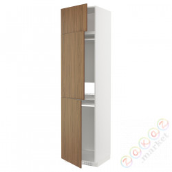 ⭐METOD⭐Ледяной шкаф высокий/замораживание/3Drz, белый/Tistorp подражаниеacja коричневыйowego орехa, 60x60x240 cm⭐ИКЕА-59519731