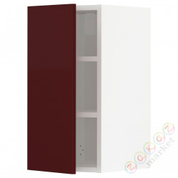 ⭐METOD⭐Навесной шкаф с полками, белый Kallarp/темно-красно-коричневый блеск, 30x60 cm⭐ИКЕА-19458145