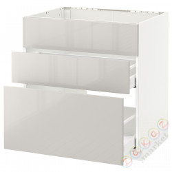 ⭐METOD / MAXIMERA⭐Форма L + 3F/2шу, белый/Ringhult светло-серый, 80x60 cm⭐ИКЕА-79142266