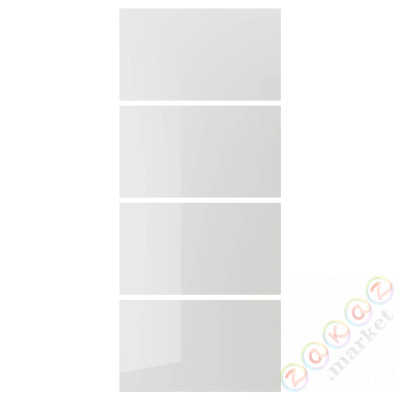 ⭐HOKKSUND⭐4 панели для каркаса Drzв и скольжение, блеск светло-серый, 100x236 cm⭐ИКЕА-00382344