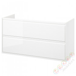 ⭐ANGSJON⭐Тумба под умывальник с ящики, глянцевый белый, 120x48x63 cm⭐ИКЕА-40535095