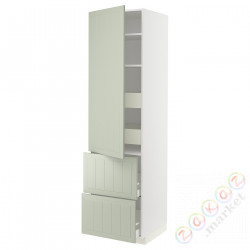 ⭐METOD / MAXIMERA⭐H пополам/4 шу/Drz/2 fr, белый/Stensund светло-зеленый, 60x60x220 cm⭐ИКЕА-59486919