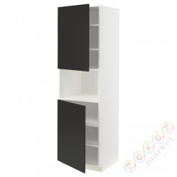 ⭐METOD⭐Ш x В ст микрофон 2Drz/половина, белый/Nickebo матантрацит, 60x60x200 cm⭐ИКЕА-59497569