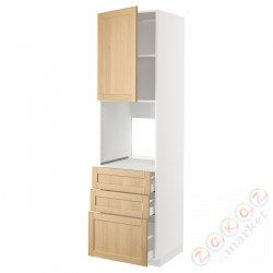 ⭐METOD / MAXIMERA⭐Кабинет высокой температуры/Drz/3 шу, белый/Forsbacka дуб, 60x60x220 cm⭐ИКЕА-19509545