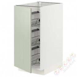 ⭐METOD⭐Гардероб с проволочной корзиной, белый/Stensund светло-зеленый, 40x60 cm⭐ИКЕА-89487272