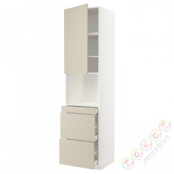 ⭐METOD / MAXIMERA⭐Обувь для микрокомбо дверь/3шу, белый/Havstorp бежевый, 60x60x240 cm⭐ИКЕА-19462473