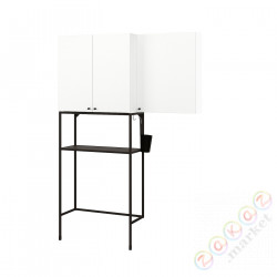 ⭐ENHET⭐Книжный шкаф, антрацит/белый, 140x32x204 cm⭐ИКЕА-69477467