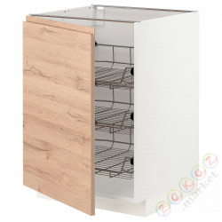 ⭐METOD⭐Гардероб с проволочной корзиной, белый/Voxtorpподражание. дуб, 60x60 cm⭐ИКЕА-99467184