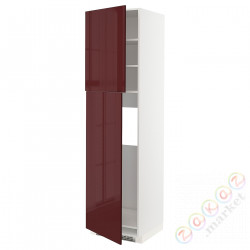 ⭐METOD⭐Shah ic с2 Drz, белый Kallarp/темно-красно-коричневый блеск, 60x60x220 cm⭐ИКЕА-59462032