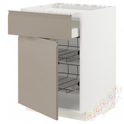 ⭐METOD / MAXIMERA⭐Sза st n/шу/2dr ko, белый/Upplöv матciemnoбежевый, 60x60 cm⭐ИКЕА-29491979