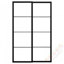 ⭐PAX⭐Корпус Drzв и передача. с гидами, черный, 150x236 cm⭐ИКЕА-20458187