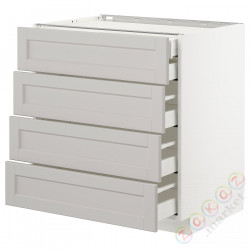 ⭐METOD / MAXIMERA⭐Бывший 4 пт/2n/3śr шу, белый/Lerhyttan светло-серый, 80x60 cm⭐ИКЕА-09274321