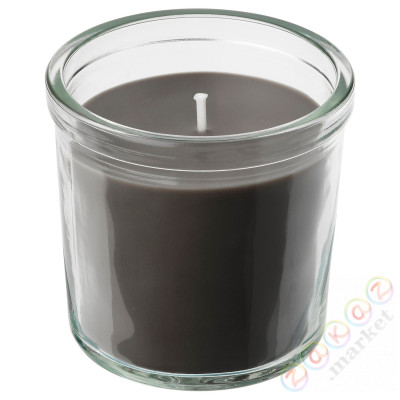 ⭐ENSTAKA⭐Свеча ароматическая w стаканe, ognisko/Серый, 20 godzina⭐ИКЕА-00502365