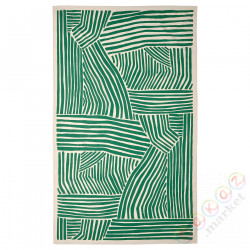 ⭐NABBFISK⭐Скатерть, шаблон сливочный/темно-зеленый, 145x240 cm⭐ИКЕА-90571081