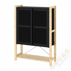 ⭐IVAR⭐Шкаф/дверь, сосна/черныйсеть, 89x30x124 cm⭐ИКЕА-49508158