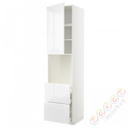 ⭐METOD / MAXIMERA⭐Шшш!/Drz/2шу, белый/Блеск Voxtorp/белый, 60x60x240 cm⭐ИКЕА-99461912