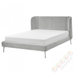 ⭐TUFJORD⭐Каркас кровати с обивкой, Талмира белая/черный/Leirsund, 160x200 cm⭐ИКЕА-79555365