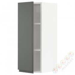 ⭐METOD⭐Навесной шкаф с полками, белый/Voxtorpтемно-серый, 30x80 cm⭐ИКЕА-69455272