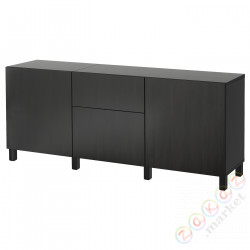 ⭐BESTA⭐Сочетание с ящики, Черно-коричневый/Лаппвикен/Черно-коричневый пень, 180x42x74 cm⭐ИКЕА-89195631