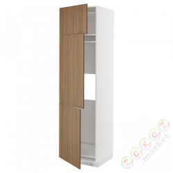 ⭐METOD⭐Ледяной шкаф высокий/замораживание/3Drz, белый/Tistorp подражаниеacja коричневыйowego орехa, 60x60x220 cm⭐ИКЕА-39519096