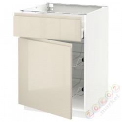 ⭐METOD / MAXIMERA⭐Кабинет stj/доктор/ящики/дверь, белый/Voxtorpглянцевый светло-бежевый, 60x60 cm⭐ИКЕА-19462289