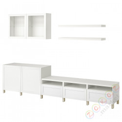 ⭐BESTA / LACK⭐Тумба под ТВ, белый Sindvik/Hanviken/Stubbarp бежевый, 300x42x195 cm⭐ИКЕА-39424480