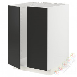 ⭐METOD⭐Шшш раковина/2 Drz, белый/Nickebo матантрацит, 60x60 cm⭐ИКЕА-79497436