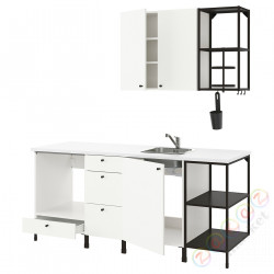 ⭐ENHET⭐Кухня, антрацит/белый, 203x63.5x222 cm⭐ИКЕА-39337402