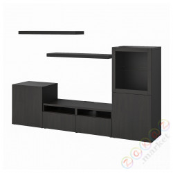 ⭐BESTA / LACK⭐Тумба под ТВ, Черно-коричневый, 240x42x129 cm⭐ИКЕА-89398742