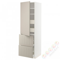 ⭐METOD / MAXIMERA⭐H пополам/4 шу/Drz/2 fr, белый/Stensund бежевый, 60x60x200 cm⭐ИКЕА-39407876