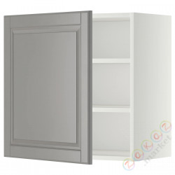 ⭐METOD⭐Навесной шкаф с полками, белый/Bodbyn Серый, 60x60 cm⭐ИКЕА-39456956