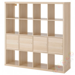 ⭐KALLAX⭐Книжный шкаф с 4 пополняет, под беленый дуб, 147x147 cm⭐ИКЕА-49197420