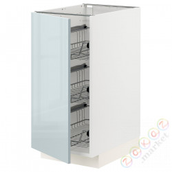 ⭐METOD⭐Гардероб с проволочной корзиной, белый/Kallarp jasnoсерый-синий, 40x60 cm⭐ИКЕА-19478756