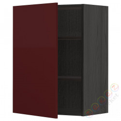 ⭐METOD⭐Навесной шкаф с полками, черный калларп/темно-красно-коричневый блеск, 60x80 cm⭐ИКЕА-29465329