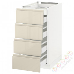 ⭐METOD / MAXIMERA⭐Бывший 4 пт/2n/3śr шу, белый/Voxtorpглянцевый светло-бежевый, 40x60 cm⭐ИКЕА-69142894