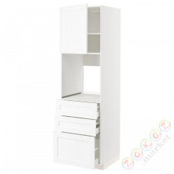 ⭐METOD / MAXIMERA⭐Кабинет высокой температуры/Drz/3 шу, белый Enköping/белый имитация дерева, 60x60x200 cm⭐ИКЕА-49473583