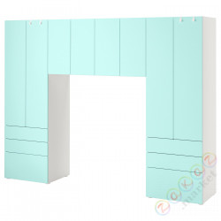 ⭐SMASTAD / PLATSA⭐Книжный шкаф, белый/бледно-бирюзовый, 240x42x181 cm⭐ИКЕА-09429002