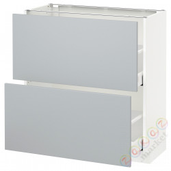 ⭐METOD / MAXIMERA⭐Шкаф/2 шу/, белый/Veddinge Серый, 80x37 cm⭐ИКЕА-59051498