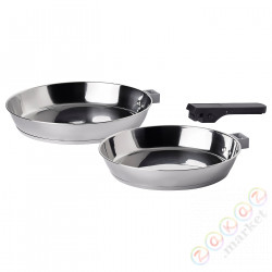 ⭐SLATROCKA⭐Naczynia do got. ze zdejm. uchwytem, patelnia нержавеющая сталь⭐ИКЕА-20560590