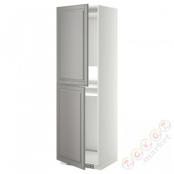 ⭐METOD⭐Шкаф, высокий лед/проживающий, белый/Bodbyn Серый, 60x60x200 cm⭐ИКЕА-99925653