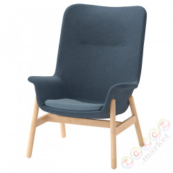 ⭐VEDBO⭐Кресло с высокой спинкой, Gunnared синий⭐ИКЕА-00552223