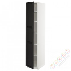 ⭐METOD⭐Высокий шкаф/полки, белый/Lerhyttan черный морилка, 40x60x200 cm⭐ИКЕА-69466157