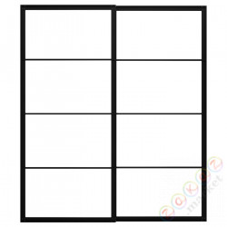 ⭐PAX⭐Корпус Drzв и передача. с гидами, черный, 200x236 cm⭐ИКЕА-00458193