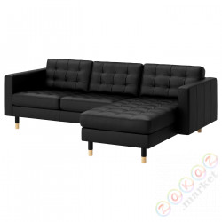 ⭐LANDSKRONA⭐Диван 3-человекowa, с шезлонгом/Бабушка/Бомстад черный/дерево⭐ИКЕА-59031877