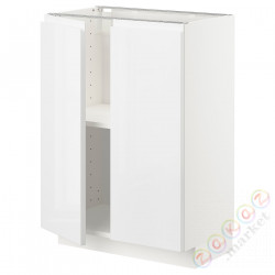 ⭐METOD⭐Кабинет stj/полки/2 дверь, белый/Блеск Voxtorp/белый, 60x37 cm⭐ИКЕА-19466126