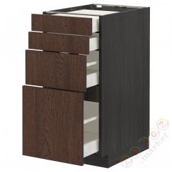 ⭐METOD / MAXIMERA⭐Sза st 4fr/4шу, черный/Sinarp коричневый, 40x60 cm⭐ИКЕА-69405729