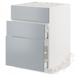 ⭐METOD / MAXIMERA⭐Постоянный шкаф/капюшон zint. с ящиками, белый/Veddinge Серый, 60x60 cm⭐ИКЕА-49477637