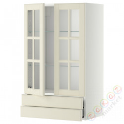 ⭐METOD / MAXIMERA⭐Sза c 2 стакан Drz/2 ящики, белый/Bodbyn сливочный, 60x100 cm⭐ИКЕА-99394994